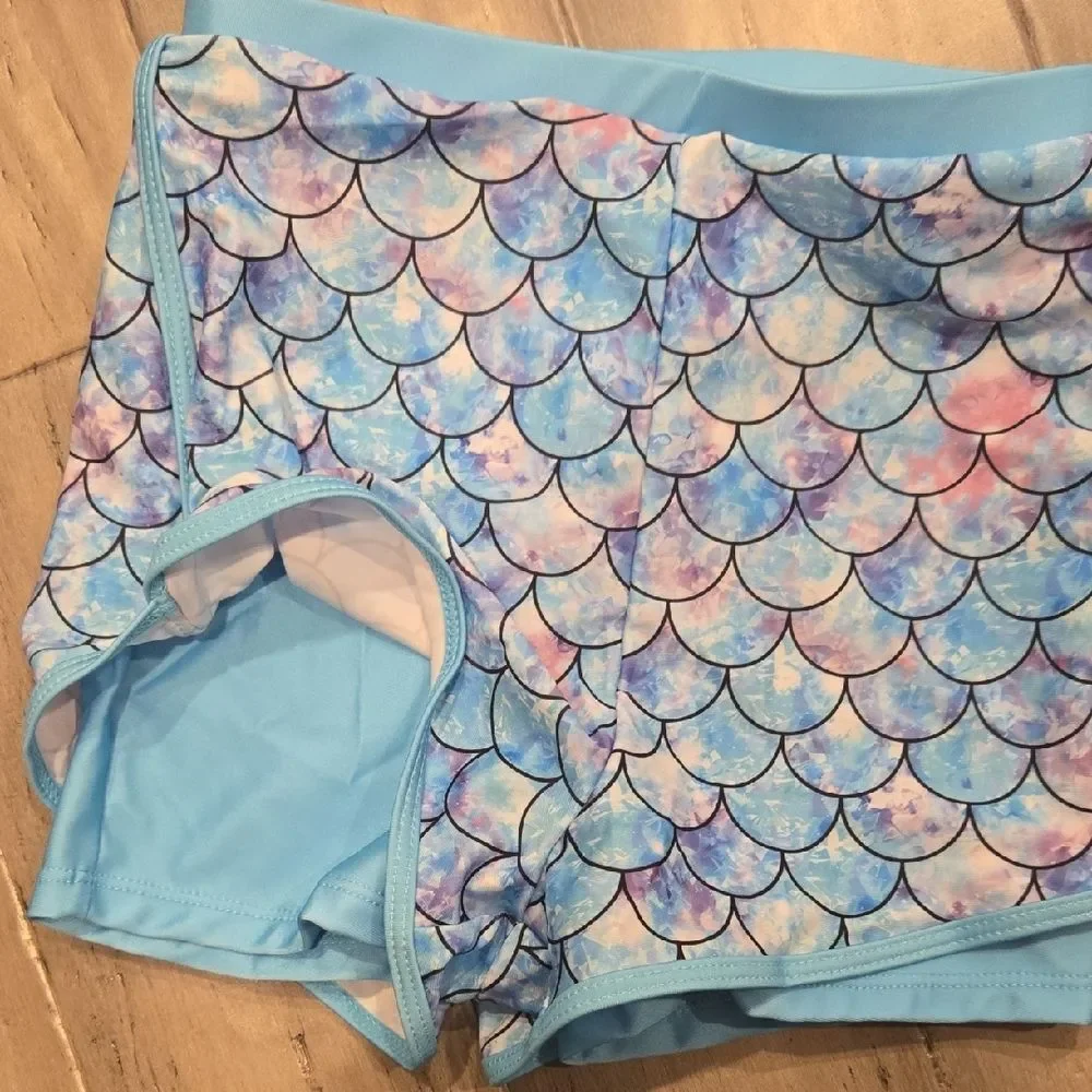 Colorful Mermaid Scale Kids Rashguard Set - Picture 4 of 5